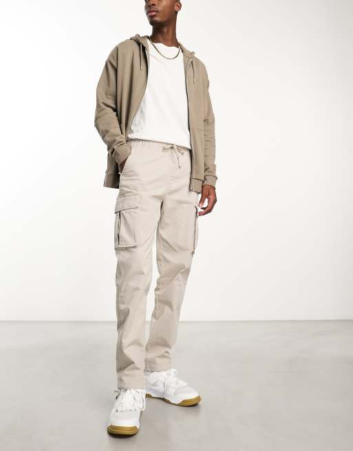 Bershka - Sandfarvede cargobukser
