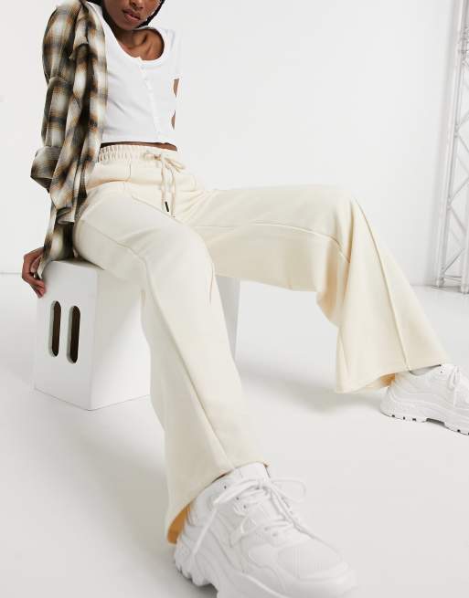 Bershka - Sandfarvede joggingbukser med ben med vidde, 4 af 4