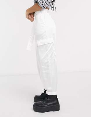 satin utility trousers
