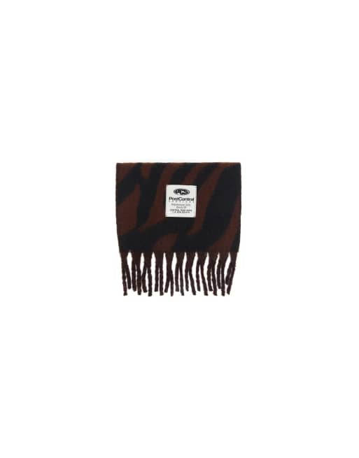 Bershka scarf med djurmönster i brunt, 4 av 4