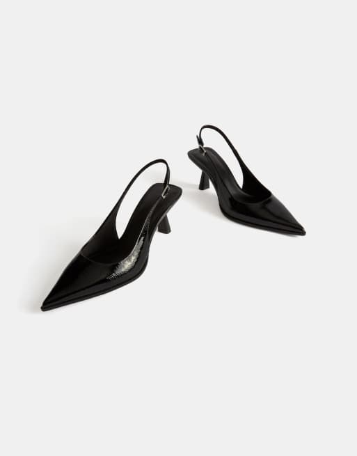 Bershka - Scarpe con tacchetti a spillo nere con cinturino sul retro, 6 di 6