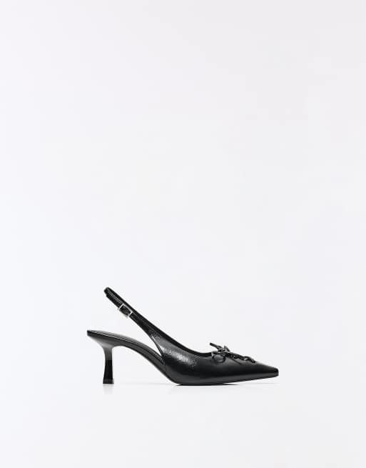 Bershka - Scarpe con tacco a spillo nere con corsetto, 2 di 7