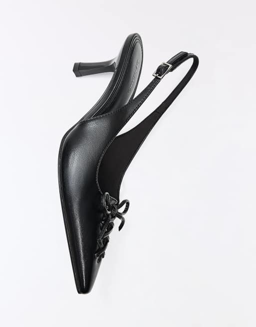 Bershka - Scarpe con tacco a spillo nere con corsetto, 6 di 7