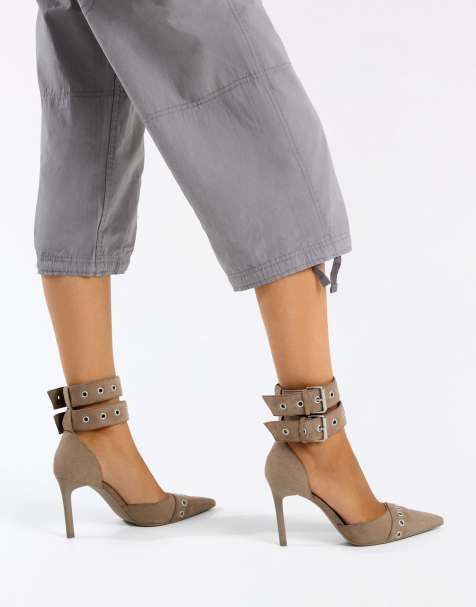 Bershka scarpe con tacco con cinturini e fibbie multiple color cuoio - view 1