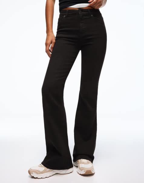 Bershka – Schlagjeans in Schwarz - view 1