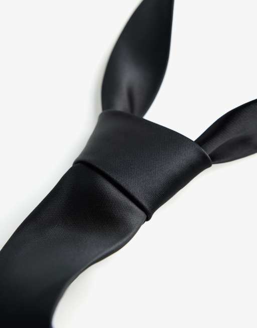 Bershka – Schlichte Krawatte in Schwarz, 3 von 3
