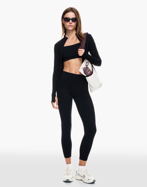 Bershka – Schnelltrocknende und atmungsaktive Jacke in Schwarz mit Reißverschluss - view 1