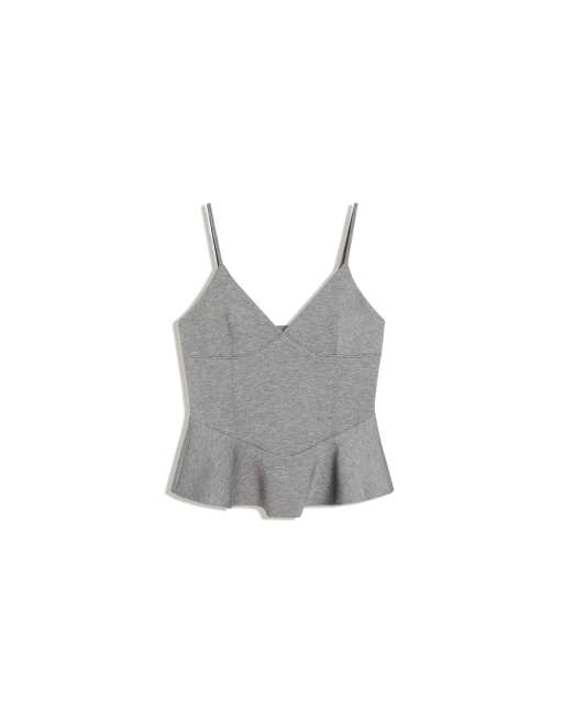 Bershka Schößchenoberteil in Grau, 6 von 6