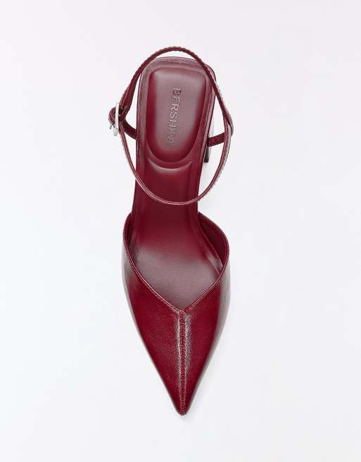 Bershka schoenen met blokhak in rood, 2 van 7