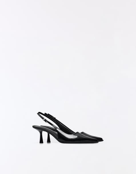 Bershka schoenen met gespdetail en hoge hak in zwart - view 1