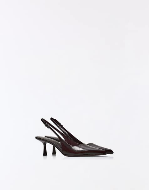 Bershka Schuhe mit Schnallendetail und hohem Absatz in Braun - view 1