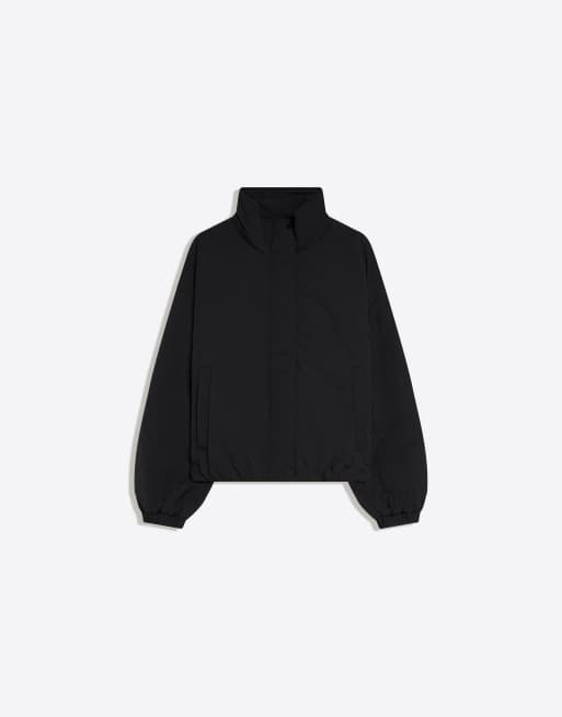 Bershka – Schwarze, wattierte Jacke, 4 von 4