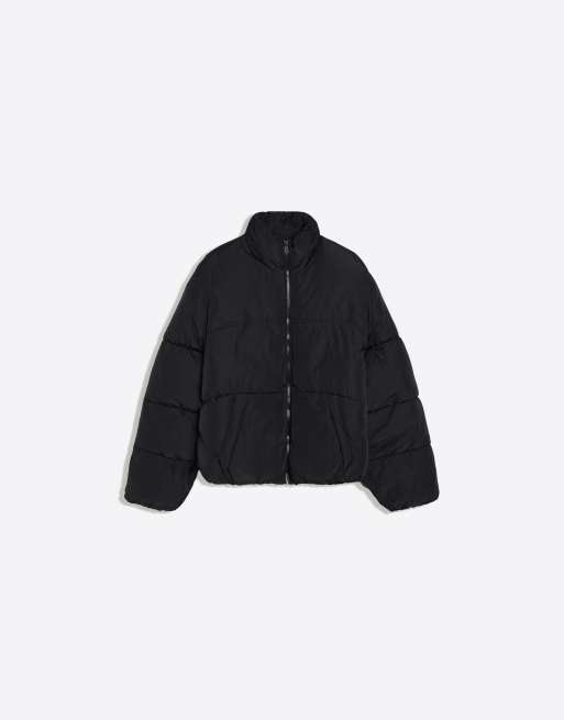 Bershka – Schwarze, wattierte Jacke, 5 von 5