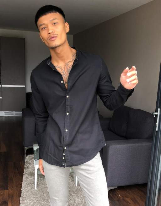 Bershka Schwarzes Hemd Asos