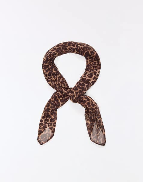 Bershka - Sciarpa marrone con stampa animalier - view 1