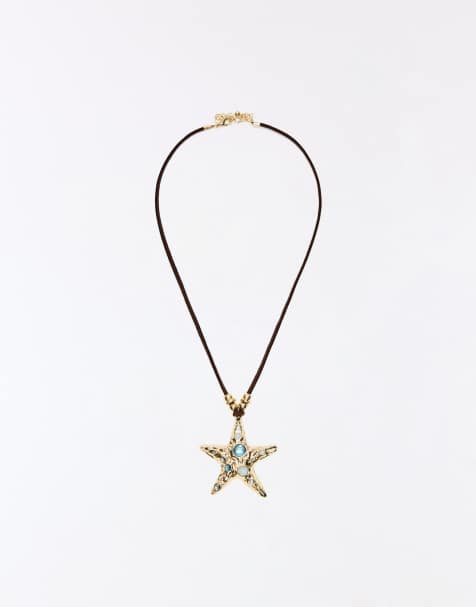 Bershka Seashell necklace in gold - view 1