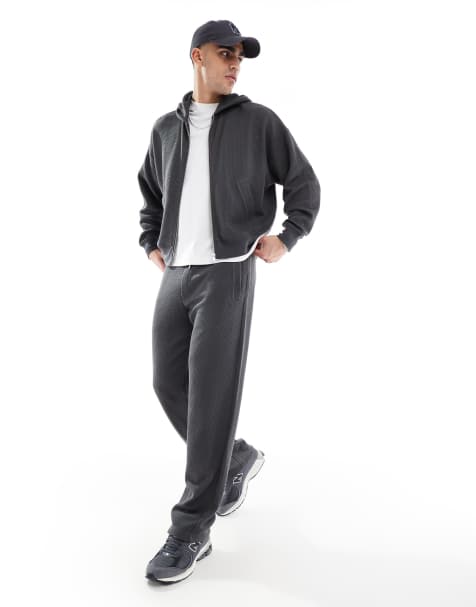 Bershka seersucker trackies in grey (part of a set) - view 1