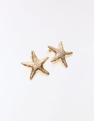 Seestern-Ohrringe in Gold-Optik Gold M