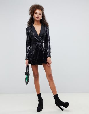 sequin blazer playsuit