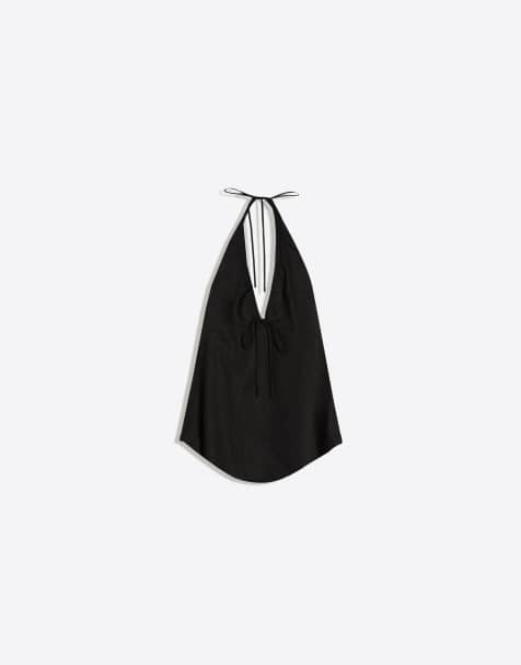 Bershka – Set aus Leinen in Schwarz - view 1