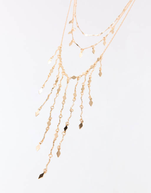 Bershka set di 3 collane a strati color oro