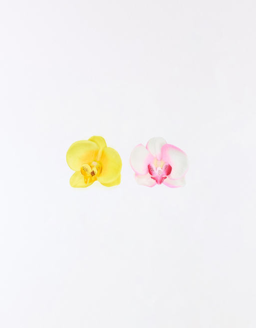 Bershka - Set di fermagli floreali gialli, 3 di 3