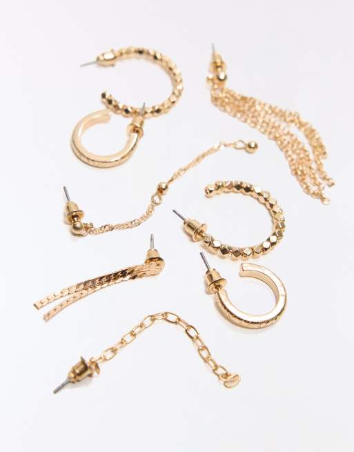 Bershka set di orecchini misti color oro