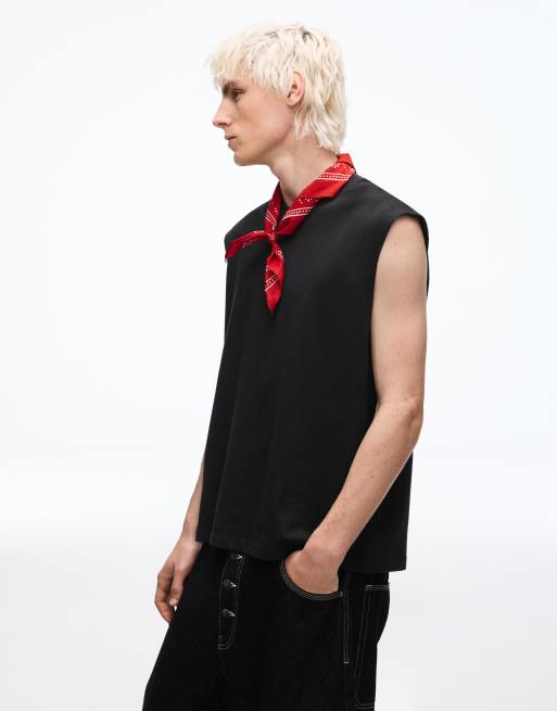 Bershka - Set van 2 mouwloze T-shirts in wit en zwart, 3 van 4