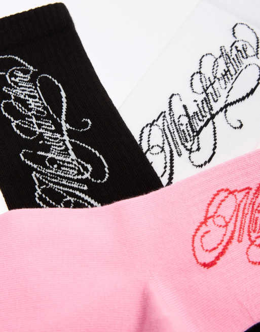 Bershka set van 3 assorted sokken in lichtroze, 3 van 4