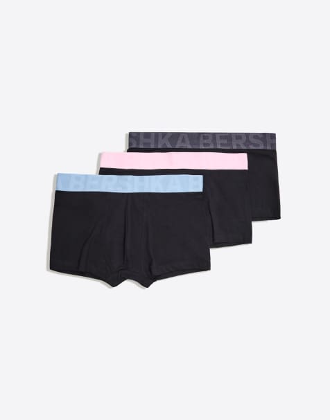 Bershka - Set van 3 boxershorts met brede tailleband in lichtroze - view 1