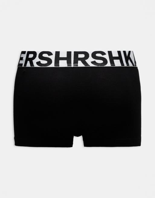 Bershka - Set van 3 boxershorts met contrasterende taillebanden in zwart, 3 van 4