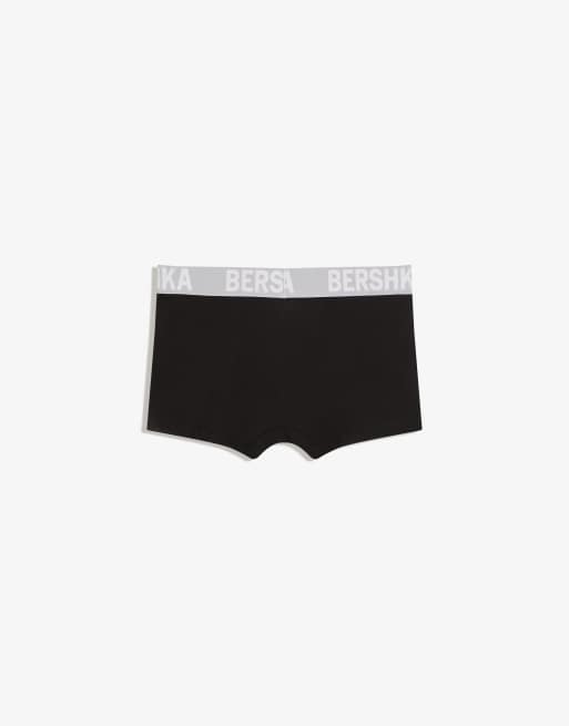 Bershka - Set van 3 boxershorts met print op de taille in lichtblauw, 2 van 4