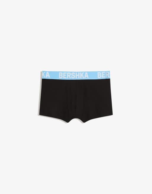 Bershka - Set van 3 boxershorts met print op de taille in lichtblauw, 3 van 4