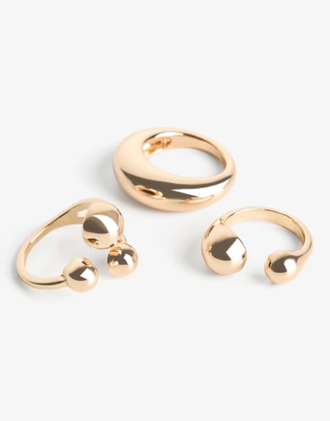 Bershka - Set van 3 ringen in goud - view 1