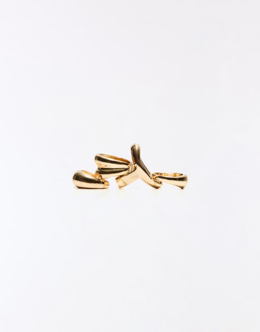Bershka - Set van 3 ringen in goud, 3 van 3