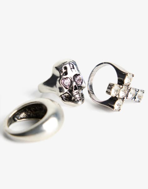 Bershka - Set van 3 ringen in zilver - view 1