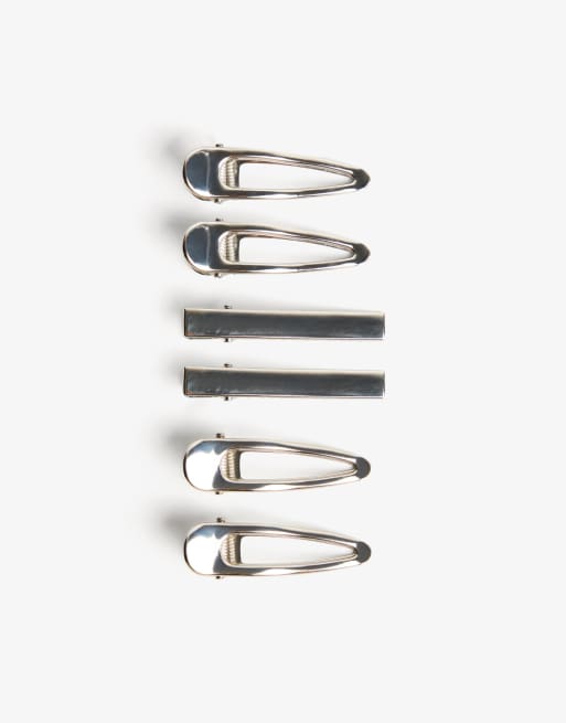 Bershka - Set van 6 haarclips in zilver