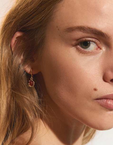 Bershka - Set van oorbellen met steentjes in goud - view 1
