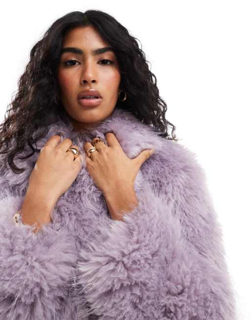 Lilac fluffy jacket hotsell