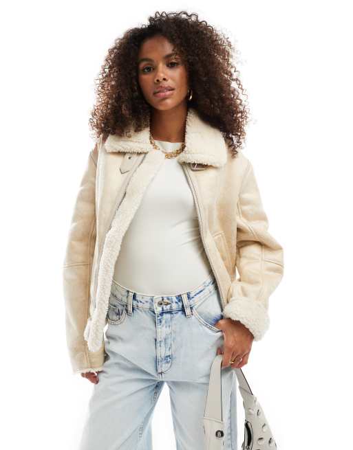 Aviator jacket cream hotsell