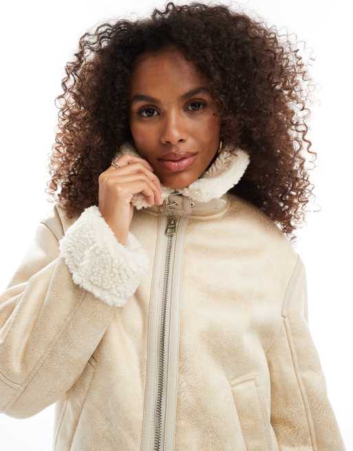 Sixth june faux shearling jacket in tan store