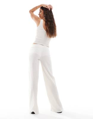 BERSHKA SHIRRED FLARED PANTS 