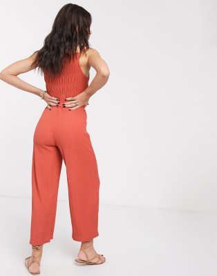 bershka red jumpsuit