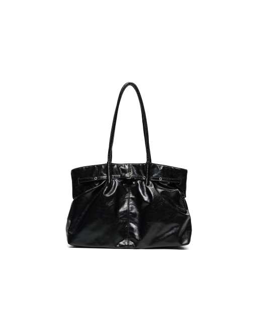 Bershka shopper-taske med bælte i sort, 4 af 4