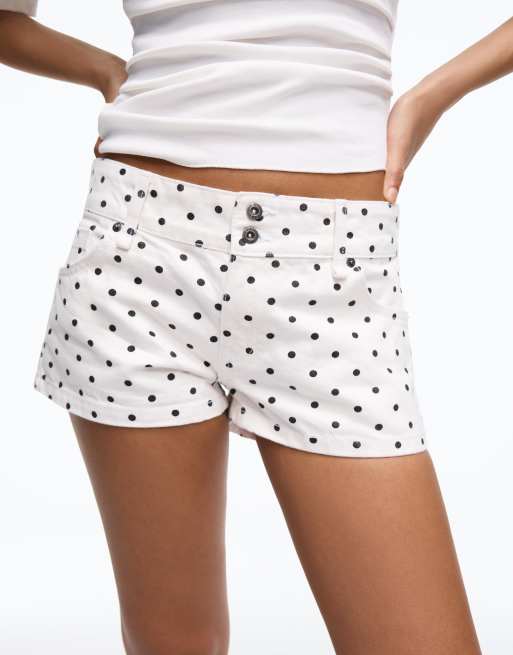 Bershka - Short à pois - Blanc, 2 de 4