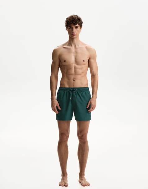 Bershka - Short de bain - Vert - view 1