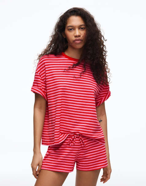 Bershka - Short duveteux à taille élastique - Rose - view 1