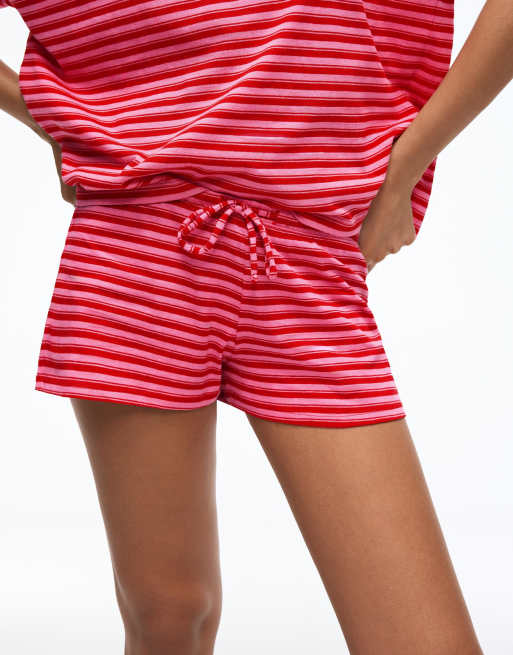 Bershka - Short duveteux à taille élastique - Rose, 3 de 4