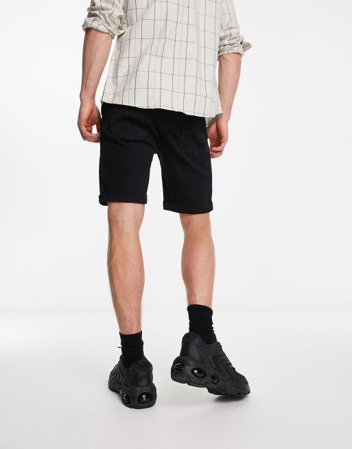 Bershka - Short en jean à ourlet retroussé - Noir, 2 de 4