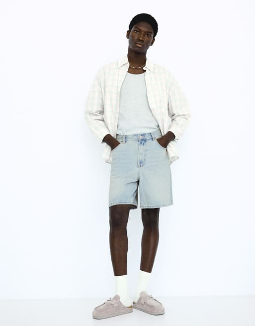 Bershka - Short en jean - Bleu moyen, 2 de 3